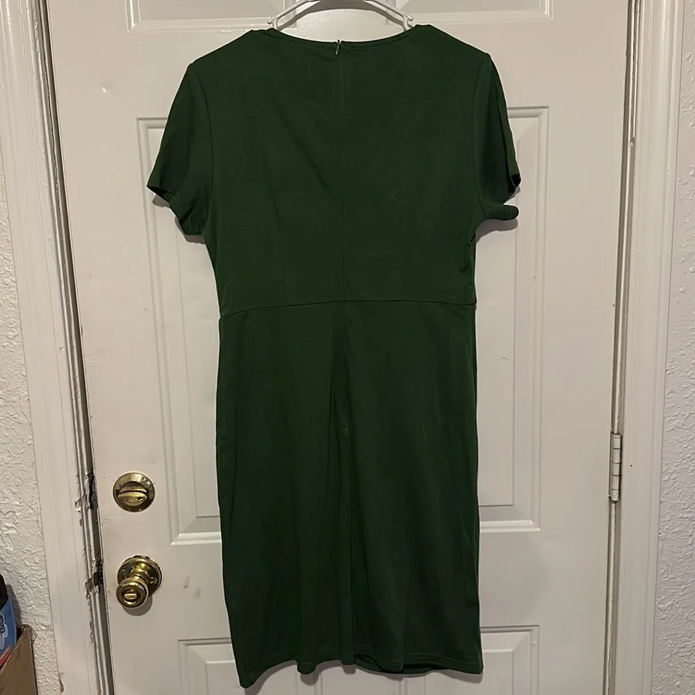 BNWT ZALALUS ZIPPY DARK GREEN SCRUNCHY DRESS - Picture 6 of 7